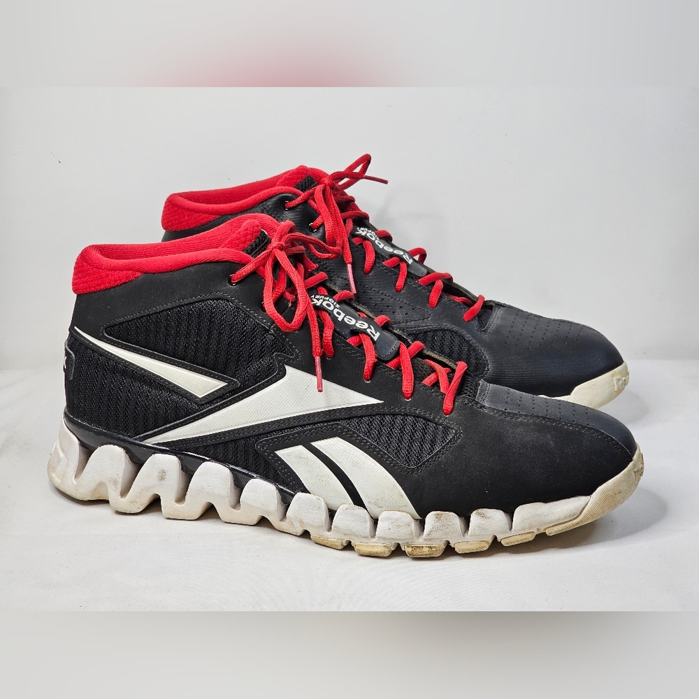Reebok Zig Fury Tech Red Black Basketball Shoes Men 14 Sneakers J87544 Fashion
